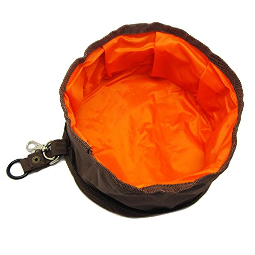 Alfie Pet - Fabric Expandable/Collapsible Travel Bowl (For Food And Water) - Color: Brown #TOP6