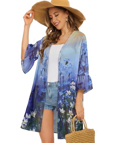 Image of Swimsuit Coverups for Women Sarong Beach Bikini Wrap Sheer Short Skirt Chiffon Scarf for Swimwear