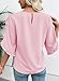 EVALESS 3/4 Length Sleeve Womens Tops Dressy Casual Blouses Cute Crewneck Ruffle Sleeve Shirts Fashion 2026 Spring Summer Outfits Business Work Tops Women's Clothes Pink Large
