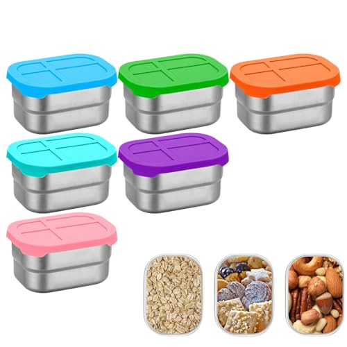 Récipient snack inox hermétique avec couvercle hermétique anti-fuite sans BPA lot de 6