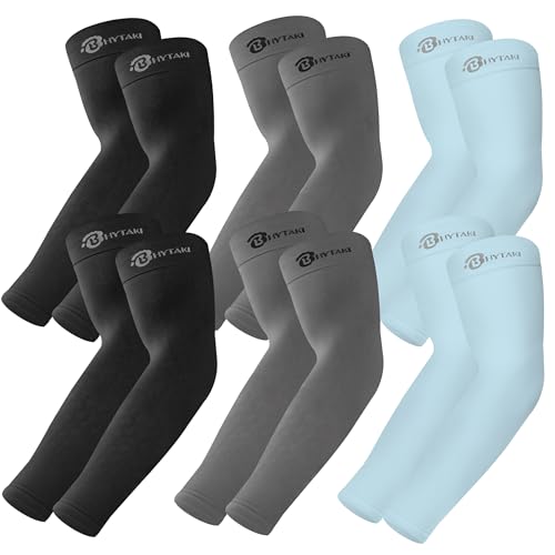 Image of BHYTAKI UV Sun Protection Arm Sleeves, UPF 50 Sports Cooling Arm Compression Sleeves for Men Women Teenager
