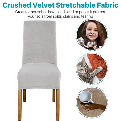 Dining Chair Covers Set of 4, Velvet XL Chair Covers for Dining Chairs 4 - Image 4