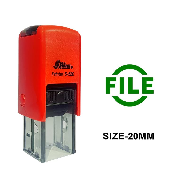 MeetYouAffection Shiny S-520 "File"Design 3 Round Self Inking Kids Teacher Stamp Personalized Custom Shiny 20mm Rubber Mini Stamp