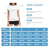 MEETWEE Damska koszulka surfingowa Rash Guard UV do pływania, tankini UPF 50+, krótki rękaw, moda kąpielowa, koszulka kąpielowa, biały, L