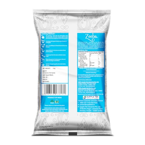 Image of Zeeba Tibar Basmati Rice 5 Kg, Perfect for Daily Home Cooking (Cooked length upto 18mm*)