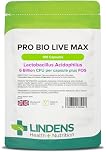 Lindens - Pro Bio Live Max 6 Billion CFU Capsules - 100 Pack - UK Made - Contributes to a Healthy Gut and Supports Digestion - Probiotic Vegetarian Capsules - Letterbox Friendly, Vegan