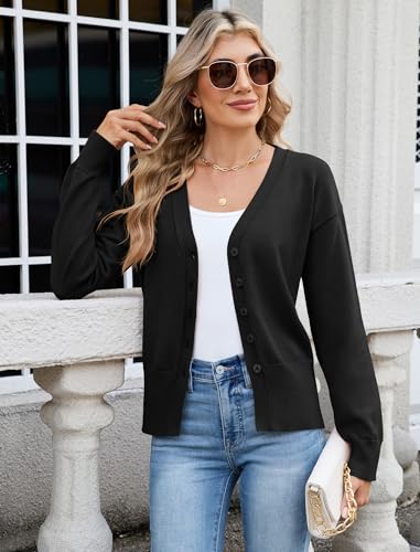 ZAFUL Women's Long Sleeve Open Front Lightweight Cardigan Sweater Button Down Shirt 2025 Fall Tops Clothes Trendy4