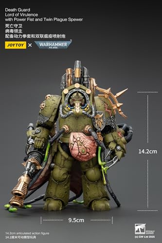 Image of JOYTOY Death Guard Warhammer 40k 1 /18 Action Figure Death Guard Foul Blightspawn and Lord of Virulence Collectible Gifts,Toys for Kids 15+ and Adults