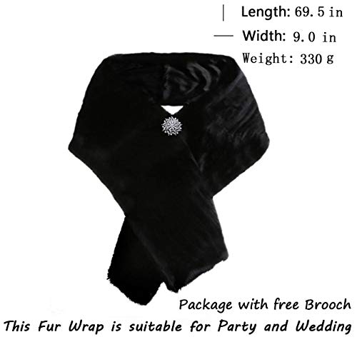 Aukmla Long Wedding Faux Fur Wraps and Shawls Wedding Bridal Stole for Brides and Bridesmaids2