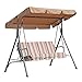 Angel Living Hollywoodschaukel Gartenschaukel 3 Sitzer mit Sonnenschutz 173x110x151cm (Khaki)