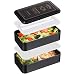 All-In-One Japanese Bento Box With Microwave Safe Containers | Insulated Leakproof Bento Lunch Box Stackable 2 Tier | Lunch Box Containers with Utensils, Divider and Sealing Strap