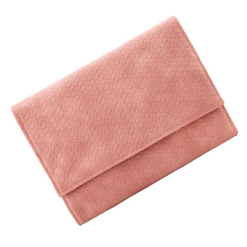 FOMIYES Bolsa Enrollable Multifunción Para Guardar Joyas, Plegable, De Color Rosa, Material Ligero, Organizador Portátil Para Collares y Pulseras, Adecuado Para Viajes y Uso Diario, Tamaño Compacto