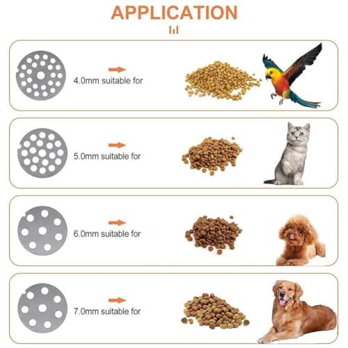 Pelletmaschine für Haustiere, manuelle Futtermaschine für Hunde, Katzen, Vögel und Angeln, enthält mehrere Formen für individuelle Pelletgrößen, ideal für kleine Haustiere