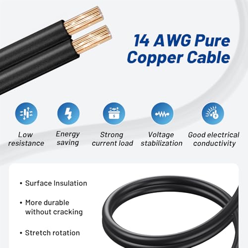 Image of Anina Mini Fridge 12V DC 2 Pin Power Cord for Mobicool Wagan NFA Car Cooler Box Refrigerator Freezers Charger Replacement 6.6 FT