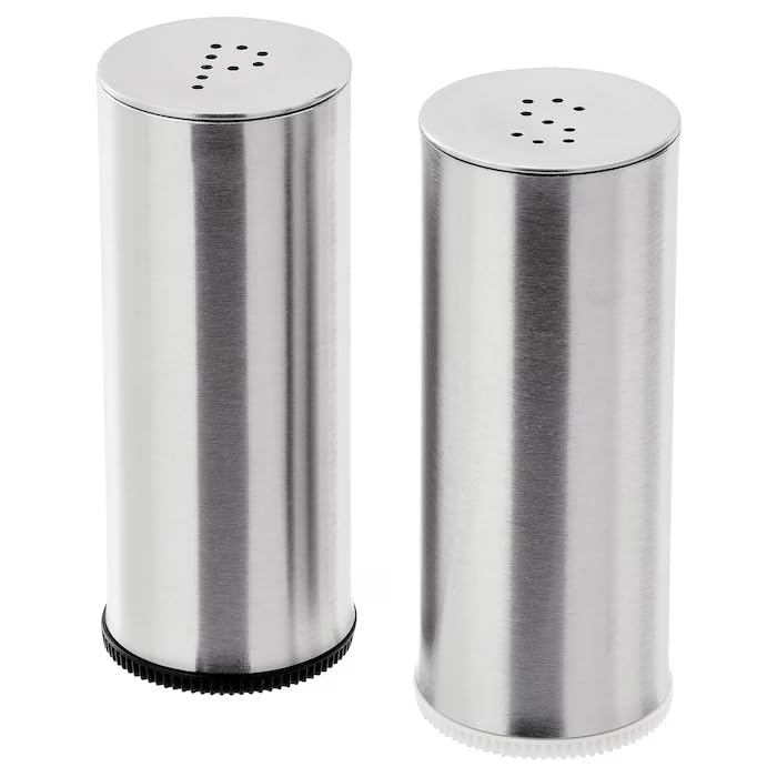Ikea 802.336.75 Plats Tuzluk ve Biberlik, Paslanmaz Çelik, 2'li Set Ikea