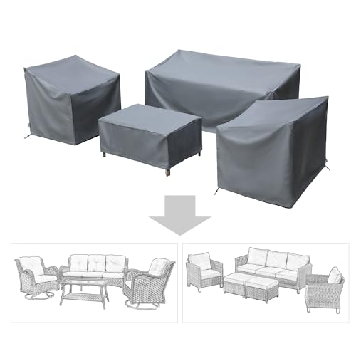 Condition photo showing Good Condition for patio furniture covers,outdoor furniture cover waterproof,patio furniture set covers for 4 piece outdoor conversation set,patio covers set-xx-large (grey)