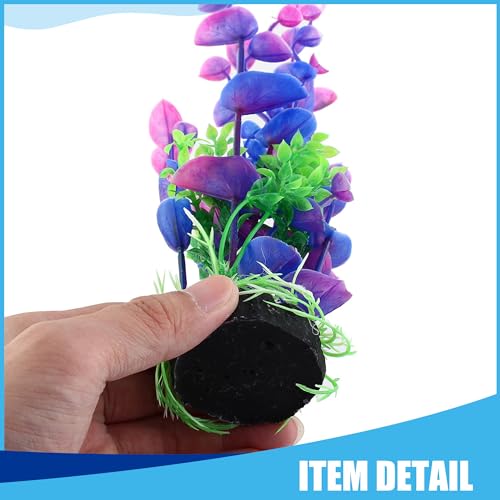Image of Aquarium Decoration,Plastic Plant Decoration for Aquarium Landscaping, 8.3Inch(Purple Green)