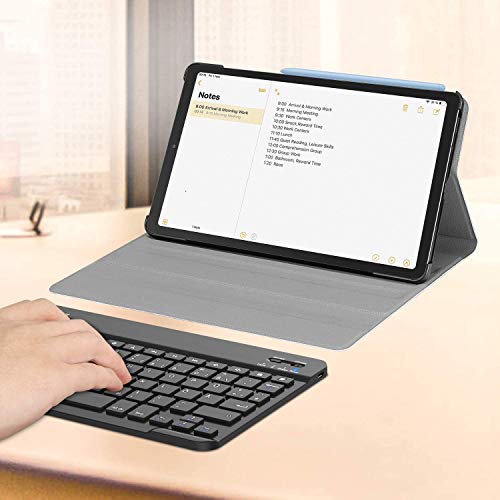 Image of ABOUTTHEFIT Keyboard Case for Samsung Galaxy Tab S6 Lite 10.4'' 2020 Model Sm-P610 (Wi-Fi) Sm-P615 (LTE), Slim Stand Cover with Secure S Pen Holder Detachable Bluetooth Keyboard, Black (Atfs6L10409)
