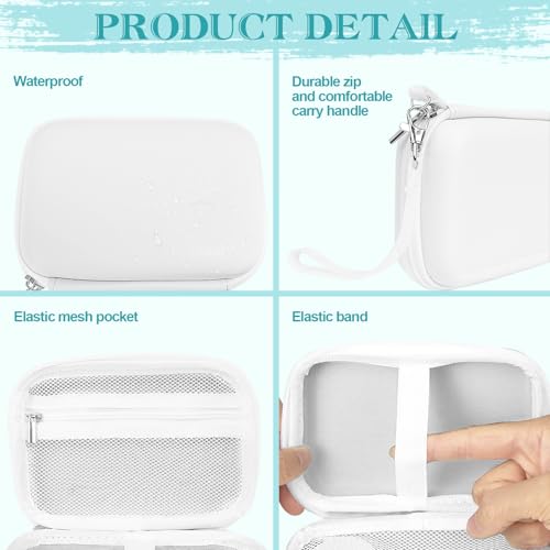 Image of Teyomi Case Compatible with NELKO P21, for NIIMBOT D110, for JADENS D110 Label Maker with 3 Roll Label Tape(Label Paper 1 /2 inch x 1 1 /2 inch (12mm X 40mm))-Hard Shell Storage Bag-White