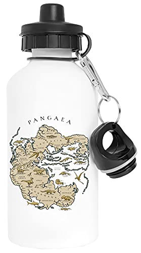 VENDAX Mapa De Los Supercontinente Pangea Aluminio Blanco Botella de Agua Con Tapón de Rosca Aluminium White Water Bottle With Screw Cap