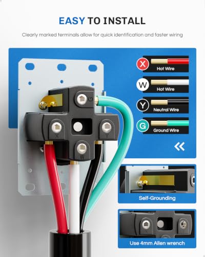 Image of BEBOBLY 50 Amp 125 /250 Volt EV Power Outlet Box, NEMA 14-50R EV Charging Receptacle Outlet, Lockable Enclosed Outdoor Plug, Electrical Receptacle Panel, Weatherproof Temporary Hookup for RV Camper Car
