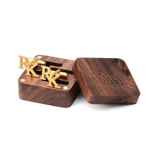 Mancuernillas personalizadas para hombre con caja de madera miniatura 2