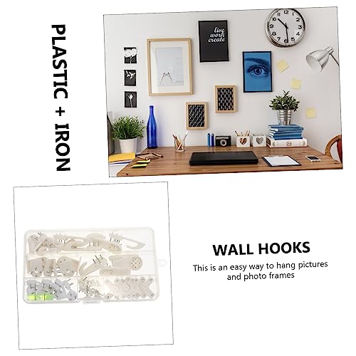 Image of jojofuny Wall Hooks for Frames Traceless Painting Hooks Hard Wall Nails and Easy to Install for Hanging Photos Art Home