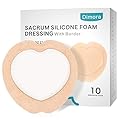 Dimora 10 Pack Wound Dressing Sacrum Foam Bandages Silicone Adhesive Border 7"x7" Waterproof Sacral Pads Absorbent Breathable Bed Sore Pressure Dressing