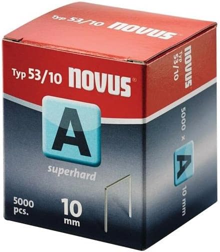 Novus fine wire staples 10 mm superhard, economy pack, 5000 staples type 53/10, fastener made from steel wire