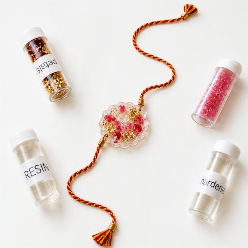 Image of Oye Happy - DIY Gemstone Rakhi Making Kit - Create Your Own Resin Rakhi | Handmade Raksha Bandhan Craft Kit | Resin Rakhi DIY Set