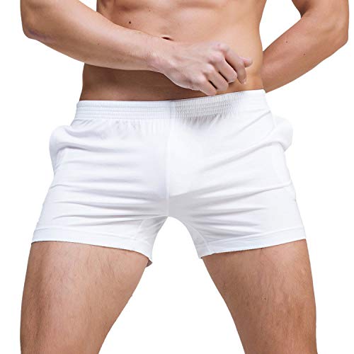 Banana Bucket Men’s Running Workout Gym Active Shorts Sleep Bottom White - Thumbnail 2