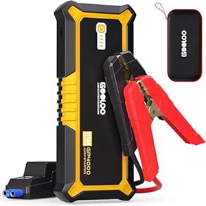 GOOLOO GP4000 Starthilfe Powerbank, 4000A Auto Starthilfe 12V (Alle Benzin und Bis Zu 10L-Diesel) Supersafe Powerbank Starthilfe mit LED, Tragbare Auto Batterie Booster mit Starthilfekabel