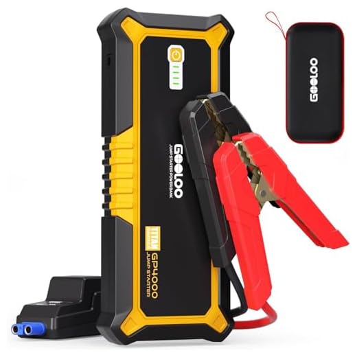 GOOLOO GP4000 Starthilfe Powerbank, 4000A Auto Starthilfe 12V (Alle Benzin und Bis Zu 10L-Diesel) Supersafe Powerbank Starthilfe mit LED, Tragbare Auto Batterie Booster mit Starthilfekabel