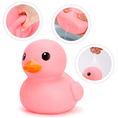 Jumbo Rubber Duck Bath Toy - Giant Ducks Big Duckie Baby Shower Birthday Party Favors 8-Inches (Pink) #TOP2