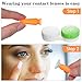 Classicseali 4pcs Contact Lenses Applicator Tool,Eye Contact Applicator, Contacts Lens Remover, for Hard Contacts Lenses, Prosthetic Eyes, Individual Container, Safely, Comfortably, Orange
