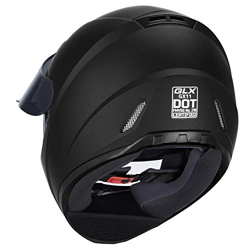 GLX GX11 Compact Full Face Motorcycle Helmet w/ Tinted Visor, DOT by GLX - Used condition - Image 6