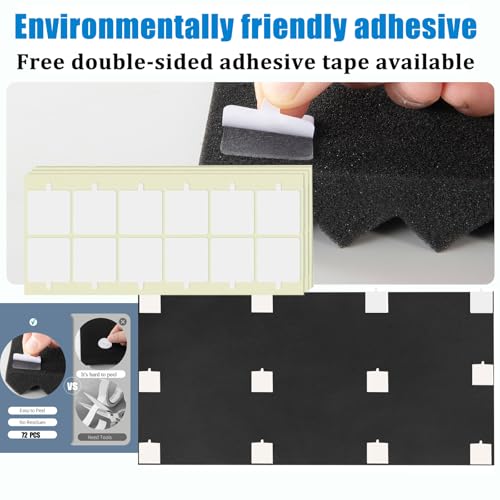 Image of 4 Pack Acoustic Foam Panels, 48 x 24 x 2 inch Sound Proof Foam Panels for Walls | High Density Fire Resistant Soundproof Wall Foam, Noise Cancelling Panels for Recording Studio & Home Office