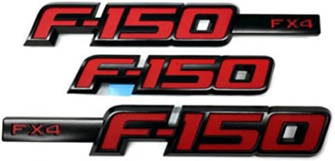 MAX WHOLESALE Red F150 F X 4 Side Fender Emblems Badges Nameplate For Ford F150 (Red 3)