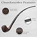 Savinelli Churchwarden Collection Brown Finish - Extra Long Handmade Italian Wood Briar Pipe, Vintage Design, Rusticated Finish, 3mm (Brown 601)