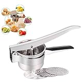 Freetor stainless steel potato ricer with three interchangeable ricing discs(Fine,Medium,Coarse),pre