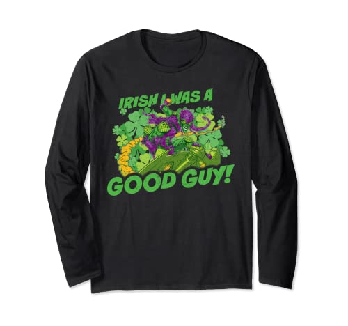 Haut manches longues Green Goblin Marvel cadeau insolite Saint Patrick pour fan de comics