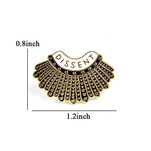 Rikelus Dissent Collar Lapel Pin Brooch 925 Sterling Silver (Style 2)