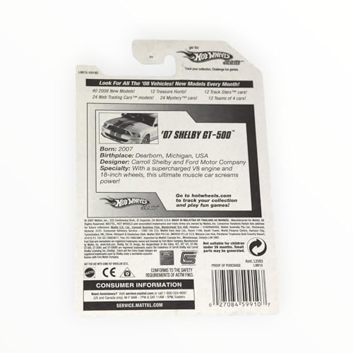 Hot Wheels 2008 Ford Mustang Shelby GT500 Blanco miniatura 2