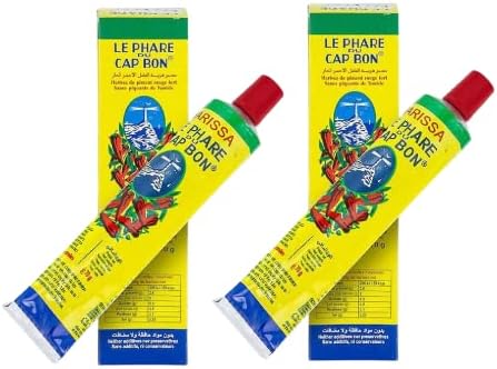 Le Phare du Cap Bon Tunisian Red Harissa Paste Chilli Hot Sauce Pack of 2 70g (140g)
