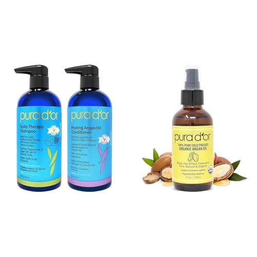 PURA D'OR Scalp Therapy Shampoo & Conditioner Set(16 fl oz x 2) +...