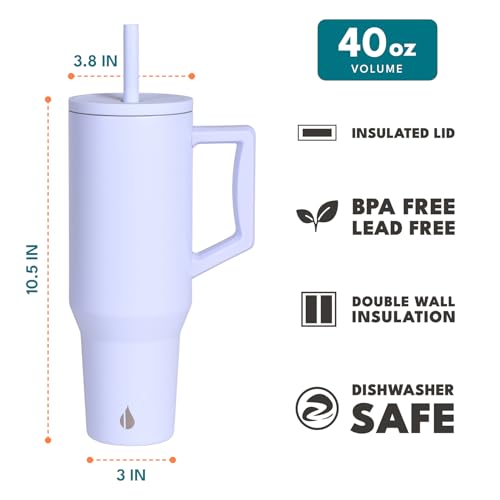 Image of Elemental Spill Proof 40oz Insulated Tumbler with Handle & Straw Travel Mug