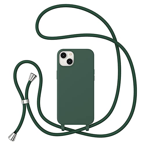 Coque iPhone 12 Pro Max antichoc cordon ajustable étui silicone souple vert 6,7"