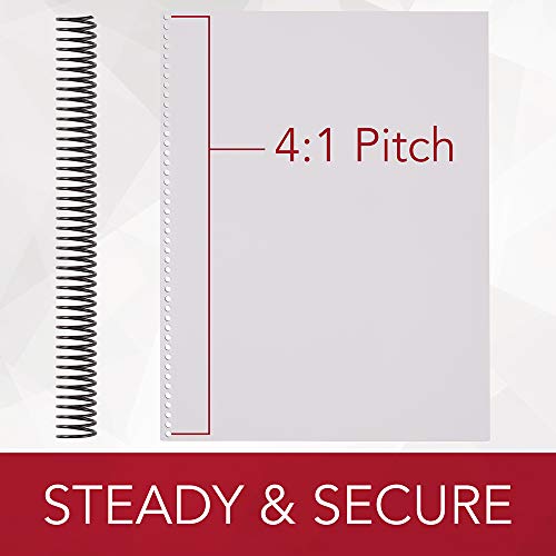 Gbc Binding Spines/Spirals/Coils, 18Mm, 140 Sheet Capacity, 4:1 Pitch, Color Coil, Black, 100 Pack (9665080) #TOP3