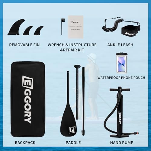 Image of Inflatable Paddle Board, Stand Up Paddle Board | Stable Design with Non-Slip Comfort Deck, Portable Travel Paddle Board