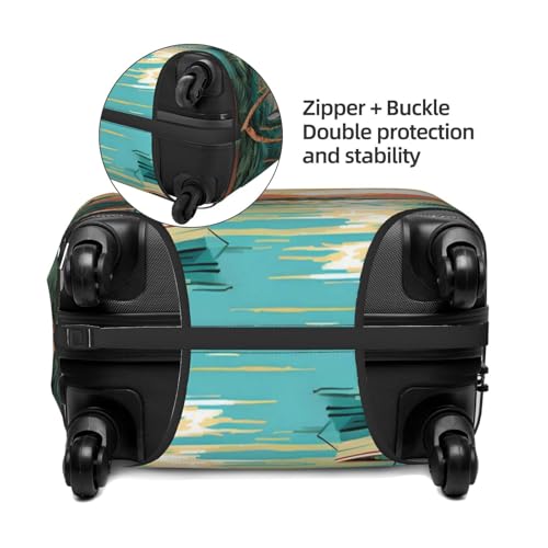 Hawaiian Tropical Coconut Seaside Luggage Cover Elastic Travel Suitcase Covers, Anti Scratch Dust Proof Baggage Covers, Fits 22-24 inch Suitcases3